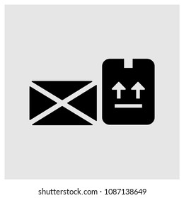 Delivery package box sign icon in trendy flat style isolated on grey background, modern symbol vector illustration for web