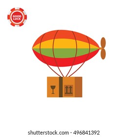 Delivery of Package by Airship Icon