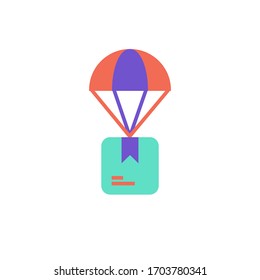 delivery package icon flat design vector illustration. isolated on white background