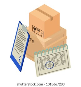 Delivery package icon. Isometric illustration of delivery package vector icon for web