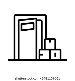 delivery package icon line vector design illustration template