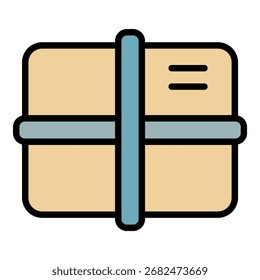 Ícone do pacote de entrega. Contorno entrega pacote vetor ícone cor plano isolado