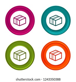 Delivery Package icons. Shipping signs. Colorful web button with icon.