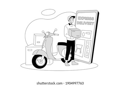 Delivery Package illustration concept. Flat illustration isolated on white background.