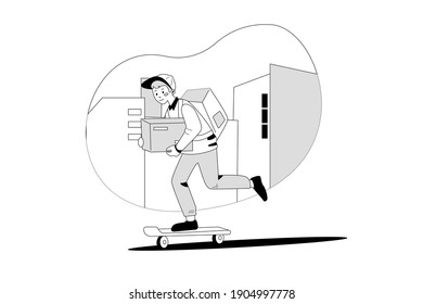 Delivery Package illustration concept. Flat illustration isolated on white background.