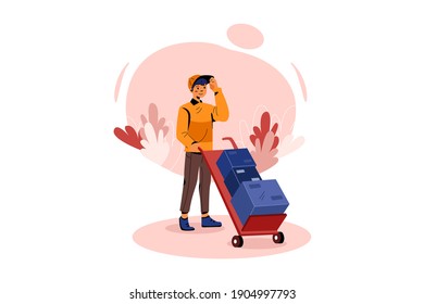 Delivery Package illustration concept. Flat illustration isolated on white background.