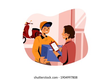 Delivery Package illustration concept. Flat illustration isolated on white background.