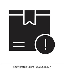 Estilo de contorno de icono de información del paquete de entrega con trazo editable. Ilustración vectorial 