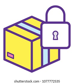 
A delivery package with padlock showing concept of secure delivery
