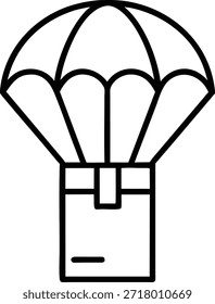 Paquete de entrega Parachute Icon Vector