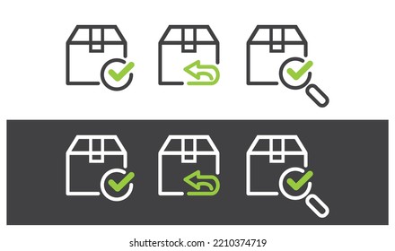 Delivery package, parcel box, icon, vector.