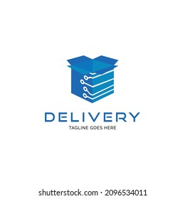 Inspiración en el diseño del logotipo de la tecnología del paquete de entrega