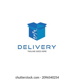 Inspiración en el diseño del logotipo de la tecnología del paquete de entrega