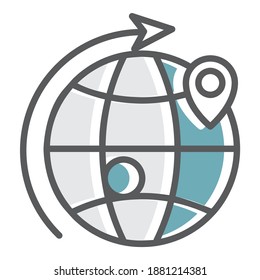 Delivery Package Worldwide Flat Icon Isolated On White Background