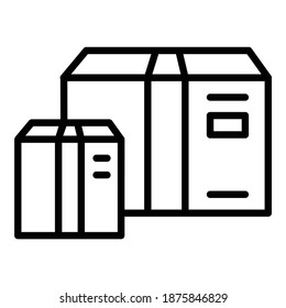 Paquetes De Entrega Icono Plano Aislado En Fondo Blanco