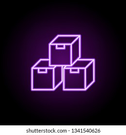 delivery packages icon. Elements of Web in neon style icons. Simple icon for websites, web design, mobile app, info graphics