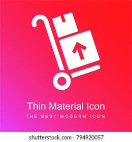 Delivery packages on a trolley red and pink gradient material white icon minimal design