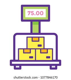 
Delivery packages on a weighing scale
