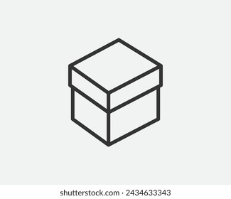 Delivery packaging vector icon. Cargo cardboard box icons. Carton package sign line geometric shapes.
