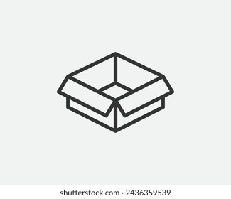 Delivery packaging vector icon. Cargo cardboard box icons. Carton package sign line geometric shapes.