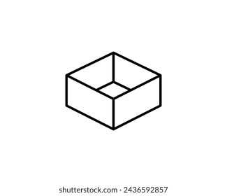 Delivery packaging vector icon. Cargo cardboard box icons. Carton package sign line geometric shapes.