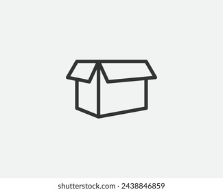 Delivery packaging vector icon. Cargo cardboard box icons. Carton package sign line geometric shapes.