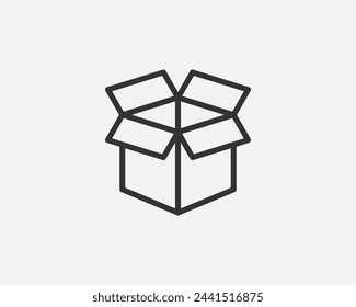 Icono de vector de embalaje de entrega. Iconos de caja de cartón de carga. Cartón de embalaje de las formas geométricas de línea.