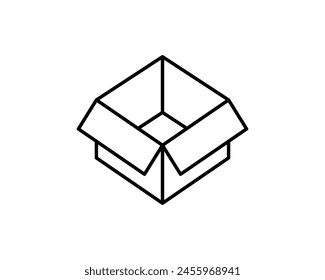 Delivery packaging vector icon. Cargo cardboard box icons. Carton package sign from line geometric shapes.