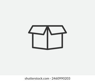 Delivery packaging vector icon. Cargo cardboard box icons. Carton package sign from line geometric shapes.