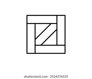 Delivery packaging vector icon. Cargo cardboard box icons. Carton package sign from line geometric shapes.