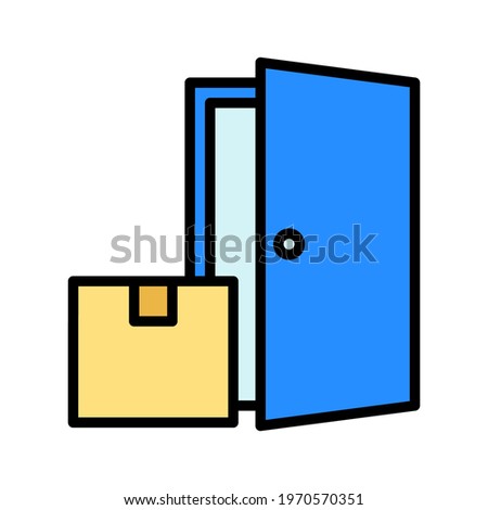 Delivery, parcel, to door, recieved icon vector image. Can also be used for Delivery and logistics. Suitable for use on web apps, mobile apps and print media.