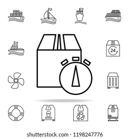 delivery of the parcel during outline icon. Cargo logistic icons universal set for web and mobile