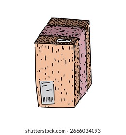 delivery parcel hand drawn. package courier, logistics tracking, dispatch shipment delivery parcel vector sketch. isolated color illustration