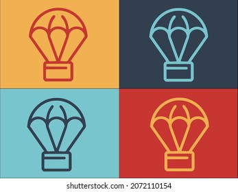 Delivery Parcel Parachute Logo Template, Simple Flat Icon of delivery,parcel,illustration