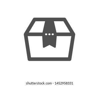 Delivery parcel sign. Package box icon. Cargo goods symbol. Classic flat style. Simple package box icon. Vector