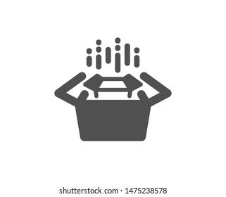 Delivery parcel sign. Packing boxes icon. Cargo box symbol. Classic flat style. Simple packing boxes icon. Vector