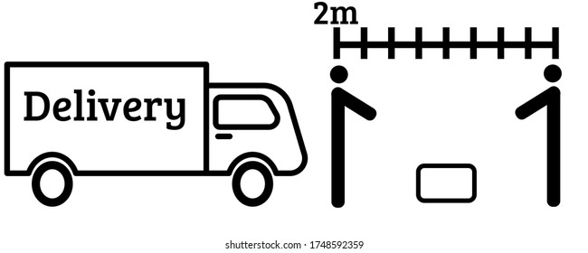 Delivery the parcel and social distance for 2 meter