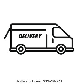 Delivery parcel van icon outline vector. Return box. Service shop