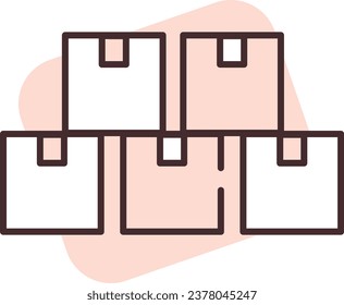Parículo de entrega, ilustración o icono, vector sobre fondo blanco.