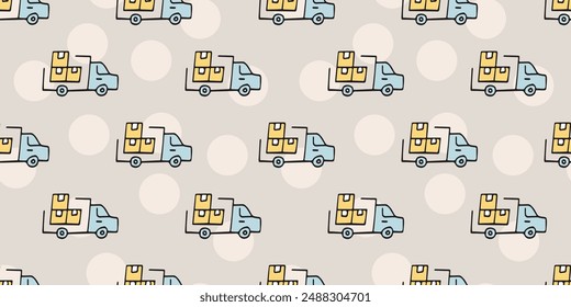 delivery. the pattern. seamless pattern. seamless. mail. box. sticker. to send. the package. postman. on a colored background. package. drawing. doodle. minimalism. black lines.