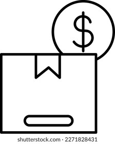 Delivery pay delivery service icons with black outline style. Shipping logistics symbol sign. Simple vector illustration. Related to package, fee, fast courier