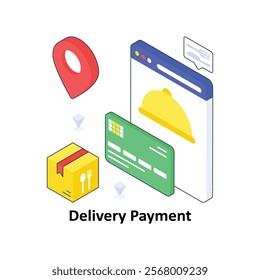 Delivery Payment isometric Colored illustration. EPS File stock illustration