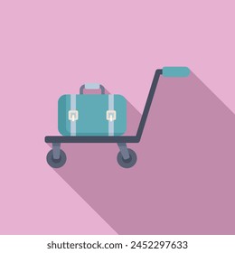 Delivery perfect trolley icon flat vector. Support move. Tourism cart