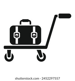 Delivery perfect trolley icon simple vector. Support move. Tourism cart