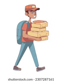delivery person carrying a package isolated