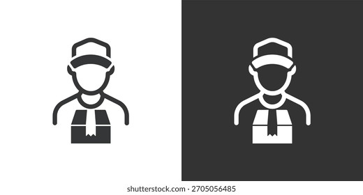 Icono de persona de entrega. Icono de la serie de glifos sólidos