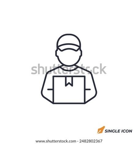 delivery person icon vector illustration. delivery person symbol isolated on white background.