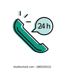 delivery phone with 24 hours bubble design, logistics transportation and shipping theme Vector illustration