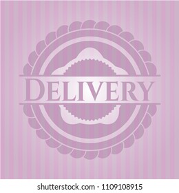 Delivery pink emblem. Vintage.