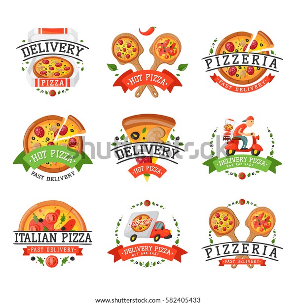 Delivery Pizza Badge Vector Illustration Stock Vector (Royalty Free ...